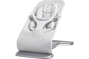 Ergobaby Hamaca 3 en 1 Evolve, hamaca ergonómica para recién nacidos desde el nacimiento hasta los niños pequeños, cojín para recién nacido (2,5 kg - 13,2 kg), Light Grey