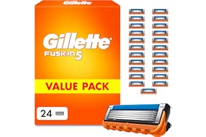 Gillette Fusion5 Rasierklingen für Herren, 24 Stück, entwickelt mit Antik-Klingen für bis zu 20 Rasuren pro Klinge