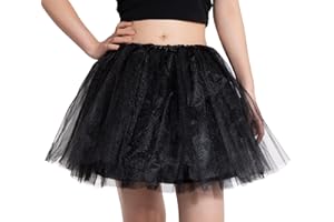 DGSHIRLDJO Jupe Tutu Vintage en Tulle élastique à 4 Couches pour Femmes, Adultes et Adolescentes - Ballet, Danse et Costume d'Halloween