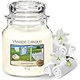 Yankee Candle Candela profumata in giara media | Clean Cotton | Durata Fino a 75 Ore