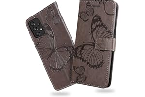 DENDICO Hülle für Galaxy A53 5G, PU Leder Magnetverschluss Flip Handyhülle Schutzhülle mit Standfunktion und Kartenfach für Samsung Galaxy A53 5G, Grau