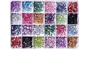 GARNIRISE Nail Gems for Nail Art 24 Colours 3mm Rhinestones Hotfix Kit Flat Back Resin Crystal Stick On Diamante Gems for Crafting Rhinestones for Crafts Nails Clothes Face Shoes Tumblers Decoration