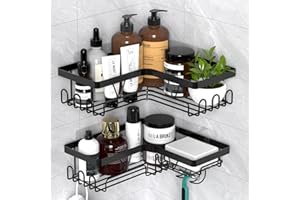 Kegii Shower Caddy Corner, Shower Storage Rack Shelf Organiser No Drilling, Adhesive Bathroom Caddy Bathroom Shelves, Black Bathroom Aaccessory Storage