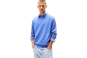 Tommy Jeans Uomo Felpa Regular Fit Flag Fleece Scollo Rotondo