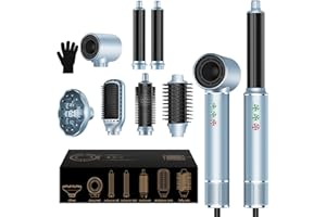 OKWRAP Airstyler set 7 in 1, con motore ad alta velocità da 110000 giri/min, con spazzola ad aria calda, 320 Millions lonic Hair Styler Set con ferro arricciacapelli ad aria, asciugacapelli, spazzola