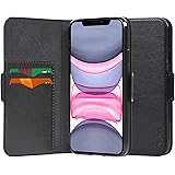 Migeec Case Compatible for iPhone 11 - Flip Case Kickstand with Credit Card Slots for iPhone 11 6.1 inch (black)