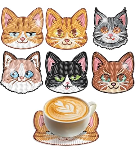 6 Sottobicchieri In Silicone A Forma Di Gatto - Antiaderenti, Lavabili In Lavastoviglie, Per Bevande Calde/Fredde - Foto 2