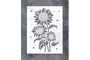 G GSS DESIGNS GSS Designs Sunflower Stencil (12x16Inch) - Sun Flower Stencils for Painting on Wood, Canvas, Paper, Fabric, Floor, Wall, Furniture -Reusable DIY Art and Craft Stencils Gift (SL-085)
