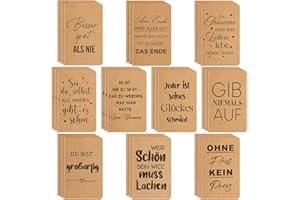 Tenare 30 Stück Mini Notizblöcke mit Spruch Kleine Inspirierende Notizbücher Liniert Tasche Tagebuch Notizblöcke Mitgebsel Geschenke für Schule Büro Heim,10 Stile (Kraftpapier Einband)