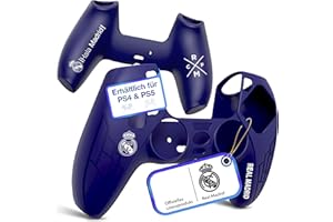 Fantroller® PS5 Controller Hülle mit offiziellem Real Madrid Design für maximalen Schutz & Grip I PlayStation 5 Controller Hülle erhältlich in blau & weiß