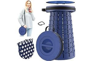 ALEVMOOM Portable Telescopic Stools Collapsible Stool with Cushion Retractable Folding Stool Lightweight Seat with 448lbs Load Capacity for Camping,Hiking,Fishing,Queue