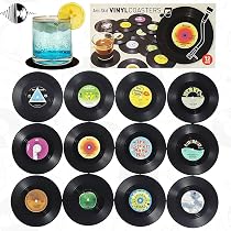 Destination 37609 - Set di 4 sottobicchieri rotondi in vinile con coni