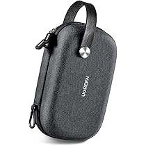 Custodia Rigida EVA Per Hard Disk Esterno | Organizer Da Viaggio 14,48x9,9 Cm Per WD, Seagate, Toshiba | Nero