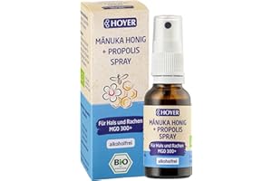 ‎HOYER HOYER BIO-zertifiziertes Propolis + Manuka Spray BIO mit echtem Manuka Honig MGO 300+ alkoholfrei - 20ml