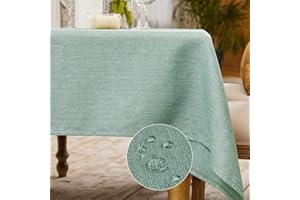 WAITER TREE Tovaglia Impermeabile Tovaglia Rettangolare in Effetto Lino per Cucina Ristorante