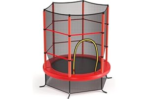 GOPLUS Trampolín Infantil Ø165 cm con Red de Protección, Cama Elástica para Niños Exterior Interior Antideslizante, Trampolin para Jardín Capacidad de Carga 135 kg