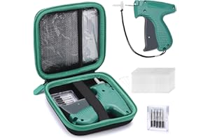 MOSLA Clothing Tag Gun Kit with Fine Needle Stitch, Storage Case, 6 Micro Needles, 1008 White Micro Fasteners, Mini Stitch Tag Gun Attachment for Home, Shops, Warehouse (Green)