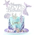 Meerjungfrau Torten-Topper – Glitzernd, Silber, Für Geburtstagskuchen & Cupcakes
