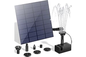 Biling Pompa per laghetto, fontana solare per esterni, pompa solare da 2,5 W, per fontane, mini laghetto con filtro, fontana solare per esterni, giardino, 6 ugelli, pompe per fontane solari per