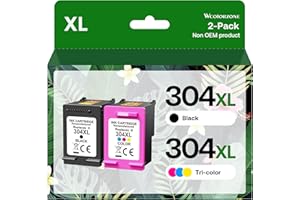 WCOLORZONE 304 XL Druckerpatronen Wiederaufbereitet für HP 304XL Tintenpatronen Multipack, Schwarz und Farbe 304XL Druckerpatronen, für HP Envy 5000 5030 5010 5020 5032