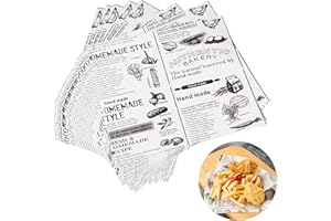 SMYJDMM Burger Papier, 100 Blatt Deli Papierblätter, 18x18cm Sandwich Wrap Papier Backpapier Zeitungsoptik Brotpapier Käsepapier für Lebensmittel Butter Käse Sandwich Burger Pommes (Schwarz)
