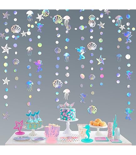 Kreatwow Mermaid Dive Into 5 Honeycomb Centerpieces - 8pc Under The Sea 5th Birthday Decorations - View #10