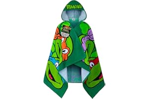 Get Trend Teenage Mutant Ninja Turtles Toallas de Baño Playa y Piscina con Capucha para Niños Bebe Toalla Poncho Toallas de Algodon (Tortugas Ninja Verde, 2-6 Años)