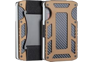 1TG Tactical Porta Carte di Credito, Portafoglio da uomo minimalista con blocco RFID, Portafoglio Sottile in fibra di carbonio per Uomini e Donne, Coyote Marrone