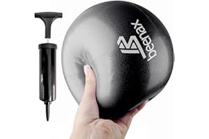 Beenax 23cm Soft Pilates Ball, Pump Included - 9 Inch Exercise, Mini Barre, Gym Ball - Yoga, Pilates, Core Training, Physical Therapy, Balance (Home, Gym, Office)
