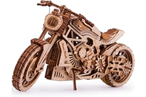 Wood Trick Moto de Madera Que Recorre hasta 4,8 m - Kit de Modelo Mecánico para Adultos - Rompecabezas de Madera 3D para Adultos - Modelos de Madera de Ingeniería para Adultos