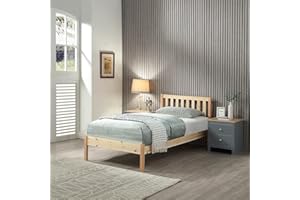 Home Treats Bed Frame Pine Solid Wooden Bed for Adults Kids Teenagers 3ft Children’s Bed (No Mattress, Single)