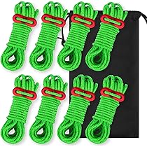 Juego De 16 Tensores De Cuerda De Aluminio Para Camping - 2 Modelos X 8 Unidades. Ideales Para Tiendas, Lonas O Senderismo