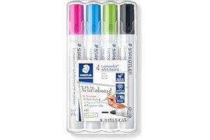 STAEDTLER 351 WP4-1 Lumocolor Whiteboard Marker. Estuche exclusivo box con 4 marcadores para pizarra blanca, colores surtidos