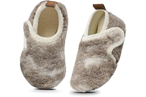 MASOCIO Chausson Enfant Fille Garçon Peluche Souple Pantoufle Enfants Caoutchouc Antidérapantes Taille 20-36 EU