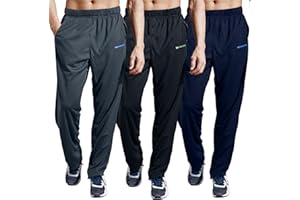 ZENGVEE 1 or 3 Pack Tracksuit Bottoms Men Lightweight Mens Joggers Breathable Jogging Bottoms with Zipper Pockets Sports Casual Pants for Gym,Running,Training