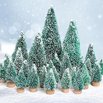 Lot De 6 Mini Sapins De Noël Artificiels Avec Neige - Décoration Miniature Hiver