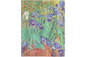 PAPERBLANKS Van Gogh’s Irises Ultra Lined Hardcover Journal: Hardcover, 120 gsm, ribbon marker, memento pouch, elastic closure, book edge printing