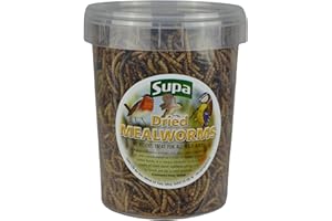 Supa Dried Mealworms for Wild Birds, 1 Litre Bucket High Energy Protein Rich Treat For Garden Birds Attract More Birds To Your Garden Quality Wild Bird Food.