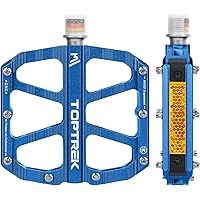 toptrek Fahrradpedale mit StVZO Zugelassen Reflektoren, CNC Aluminium Pedale Fahrrad MTB Pedale rutschfest mit 3 Abgedichtete