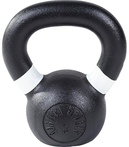 KAWMET Gusseisen-Kettlebell 24 Kg – Für Kraft- Und Cardiotraining, Pulverbeschichtet
