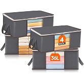 Lifewit Clothes Storage Boxes, Clothes Storage Bag, Foldable Wardrobe Organizer, Under Bed Box for Storing, Blankets, Quilts,