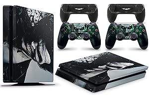 giZmoZ n gadgetZ Joker Sombre Autocollant Vinyle Autocollant PS4 Slim Pro Console Skin + 2 Skins de contrôleur