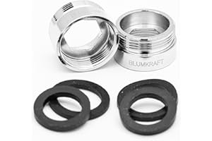 BLUMKRAFT 2 Stück Wasserhahn-Adapter F20 - M22 massives Metall Messing versilbert 20 mm weiblich 22 mm männlich (F20-M22 / M22-F20)