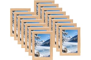 15 st små fotoramar 10x15 cm, träramar Picture Frames, fotoramar vintage i MDF för vägg och bord i vardagsrum, sovrum, kontor
