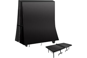 KRRRSJDJ Housse Ping Pong Table Imperméables，Couverture Housses Tables de Tennis de Table Coupe Vent,Bache Protection Table de Tennis de Table avec Cordon et Boucle Coupe Vent420D (165*70*185cm,Noir)