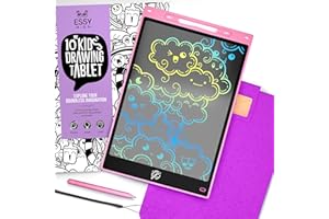 Essy Kids Pizarra Magica Infantil Tableta Escritura Niños Pizarra Magnetica Infantil Tablet para Dibujar Tableta de Dibujo Tableta Escritura LCD Pizarra Electrónica (10" Pink)