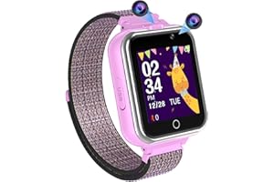 PTHTECHUS Smartwatch dziecięcy telefon, 1,54", 24 gry, krokomierz, MP3, muzyka, kamera, latarka, dla chłopców i dziewczynek, prezent