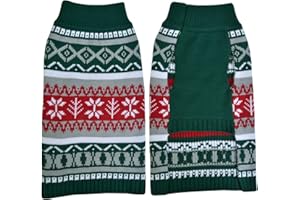 Green Dog Christmas Jumper, LuzPet Dog Jumpers, Dog Xmas Jumper, Dog Jumper Christmas, Christmas Dog Jumper, Dog Christmas Outfit, Dog Sweater, for Large Breed Dog, Whippet, Large Dog (XL Size)