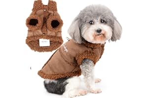 Zunea Płaszcz zimowy dla małych psów, strzyżenie, polarowa kurtka dla psa, ciepłe ubrania dla szczeniaka, miękka kamizelka dla zwierząt domowych, odzież z pierścieniem D, wiatroszczelna, odzież na