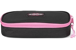 EASTPAK Oval Single Astuccio Portapenne, Taglia Unica, Nero (Kontrast Grade Pink)